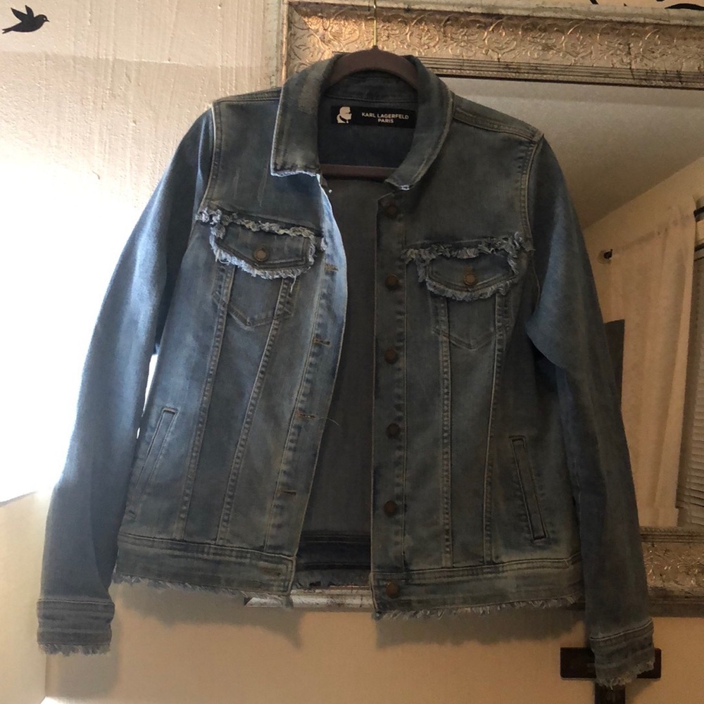 - Karl Lagerfeld Paris. light Blue, Jean Jacket. M-L - Picture 5 of 10